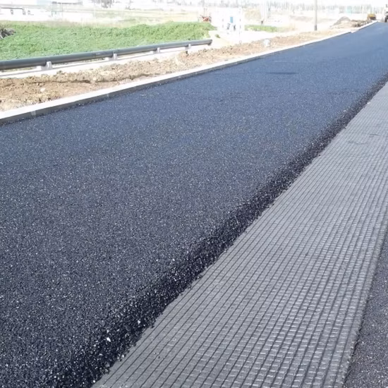 Novas geogrelhas de fibra de vidro com revestimento de betume Geo Grid de fibra de vidro