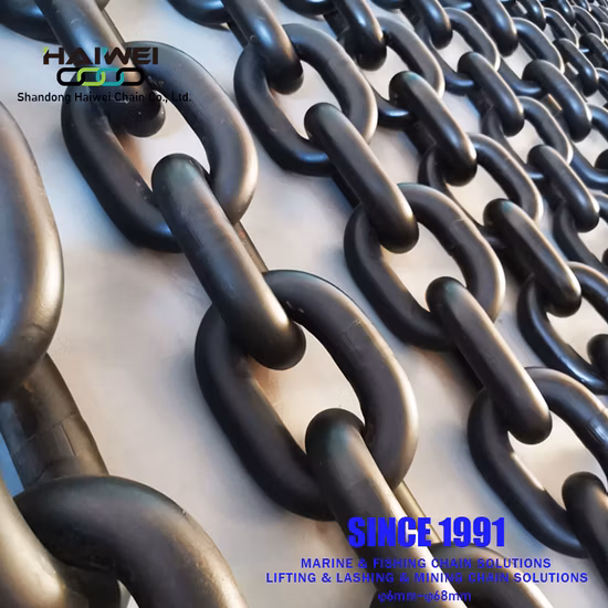 Vendas de fábrica de alta resistência/serviços pesados/pintura preta/galvanizado/carburizado elo de elevação soldadas correntes de tração de liga de aço com marcação CE/ISO para uso em mineração/elevação